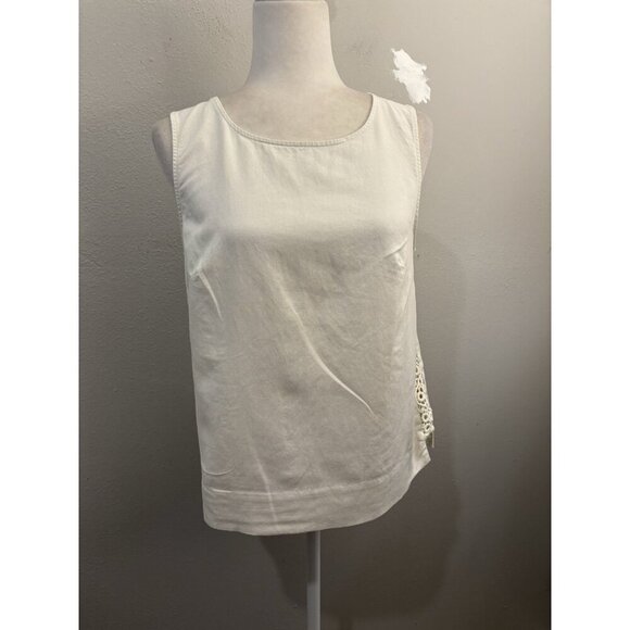 Anthropologie HD in Paris Blouse Embroidered Eyelet Sides Back Zipper Size US8 - Picture 1 of 11